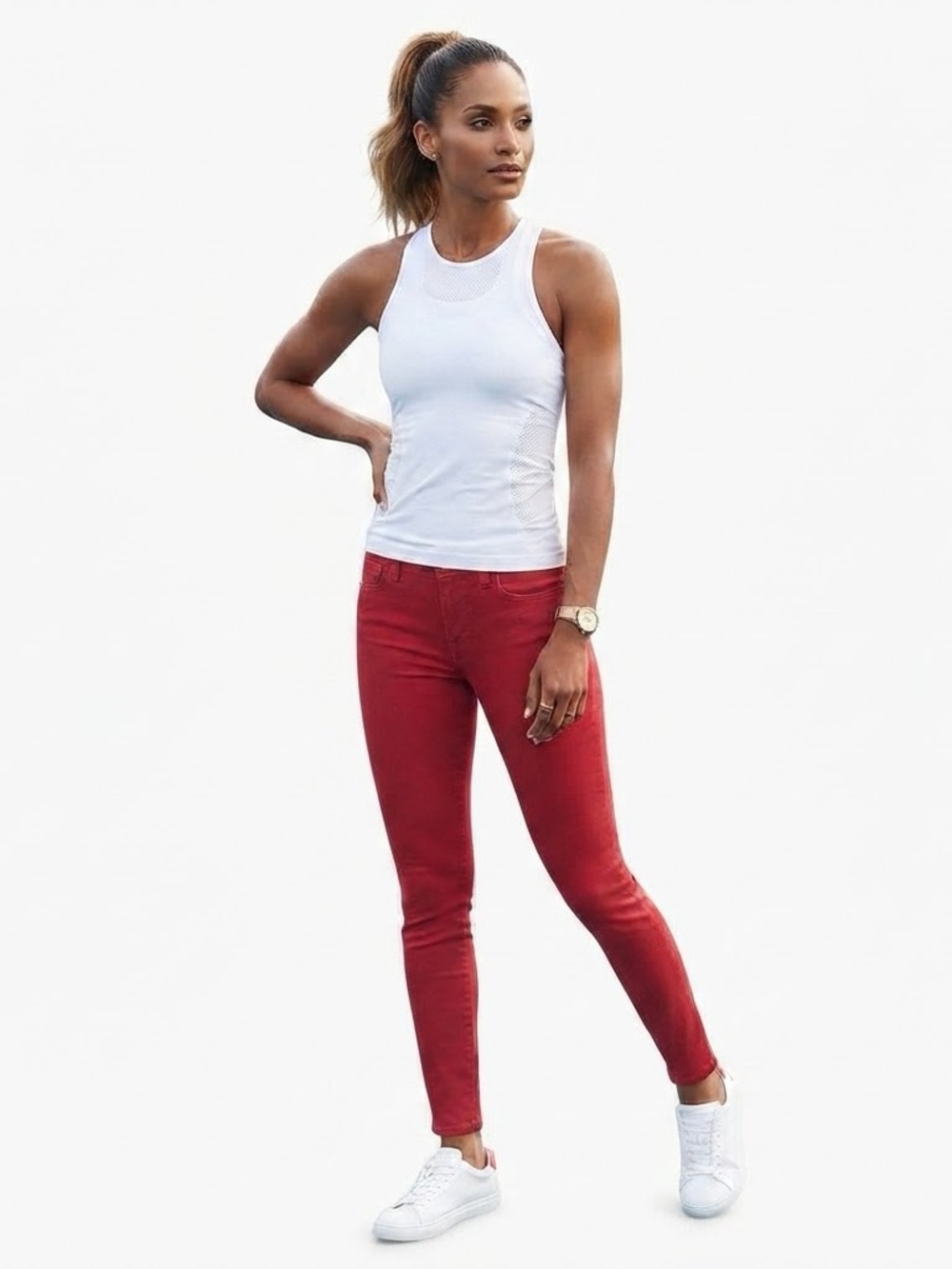 Ann Taylor LOFT Skinny Ankle Legging Jeans in Red